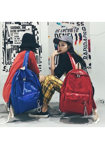 Stil Ayna Moda Erkek ve Kadın Sırt Çantası Kadın Naylon Mavi (Yurt Dışından) modelleri