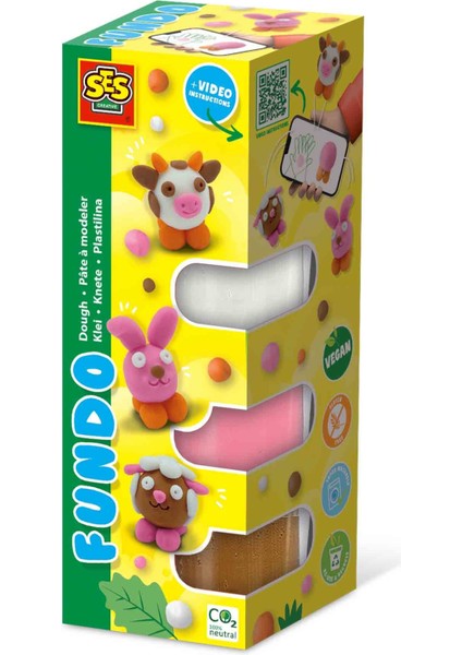 Fundo Oyun Hamuru - Çiftlik Hayvanları (3X90GR-1X40GR)