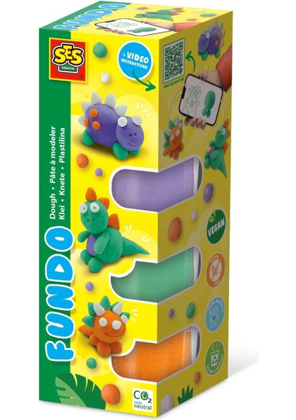 Fundo Oyun Hamuru - Dinozorlar (3X90GR-1X40GR)