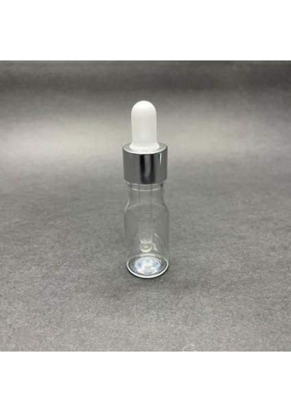 10 ml Plastik Şişe Cam Damlalıklı , Gümüş Metal Kapaklı , 10 cc Cam Damlalıklı Pe Şişe x 10 Adet