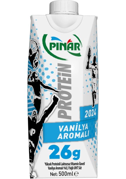 Vanilya Aromalı Proteinli Süt 500 ml x 6 Adet