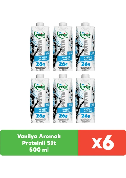 Vanilya Aromalı Proteinli Süt 500 ml x 6 Adet