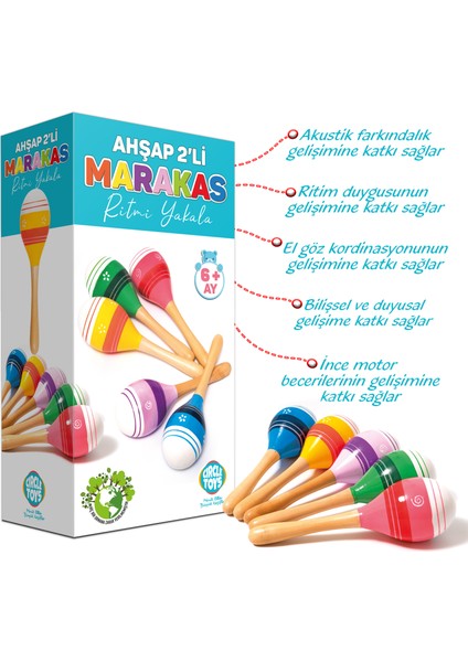 Ahşap Marakas 2'li