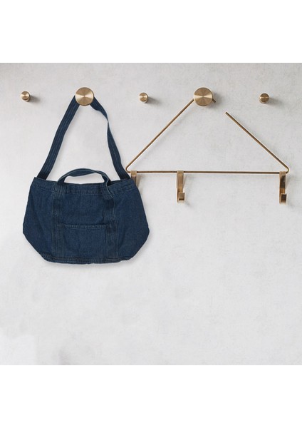 Slouch Çanta Günlük Jean Kumaş Çanta Eğlence Kore Tarzı Moda Japon Messenger Üstten Saplı Çanta, Lacivert (Yurt Dışından) modelleri