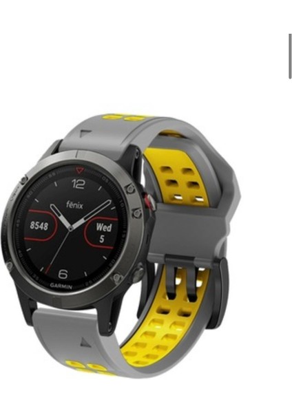 Garmin Fenix 5x-5x Plus (26MM) Çift Sıralı Silikon Saat Kordonu