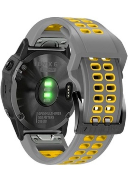 Garmin Fenix 5x-5x Plus (26MM) Çift Sıralı Silikon Saat Kordonu
