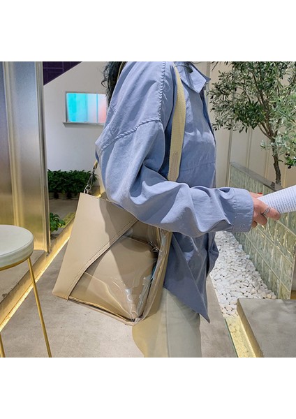 Şeffaf Küçük Çanta Kadın Yeni Çocuk Omuz Basit Kare Çanta Haki (Yurt Dışından) fırsatları