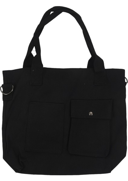 Japon Kanvas Çanta Basit Küçük Taze Kadın Tek Omuz Çapraz Çanta Siyah (Yurt Dışından) fırsatları