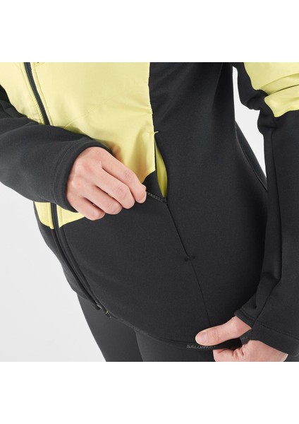 Outline Warm Hybrid Kadın Tam Fermuar Polar - Sarı Siyah modelleri