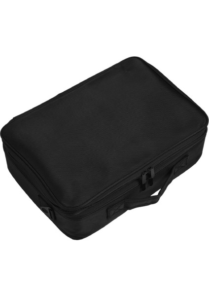 Büyük Kapasiteli Makyaj Çantası 3 Katmanlar Kozmetik Organizatör Fırça Çantası Tren Sanatçı Kutusu Saç Bigudi Düzleştirici Seti ve Kozmetik Siyah (Yurt Dışından)