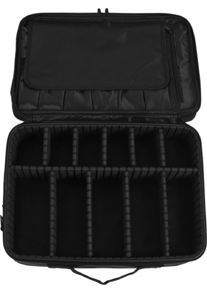 Büyük Kapasiteli Makyaj Çantası 3 Katmanlar Kozmetik Organizatör Fırça Çantası Tren Sanatçı Kutusu Saç Bigudi Düzleştirici Seti ve Kozmetik Siyah (Yurt Dışından) fırsatları