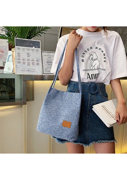 Basit Moda Kadın Çanta Kova Kanvas Öğrenci Tek Omuz Messenger (Siyah) (Yurt Dışından) fırsatları