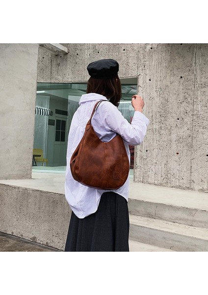 Retro Kadın Çanta Omuz Çantaları Gündelik Bez Basit ve Çok Yönlü Messenger Çanta Kahverengi (Yurt Dışından) fırsatları