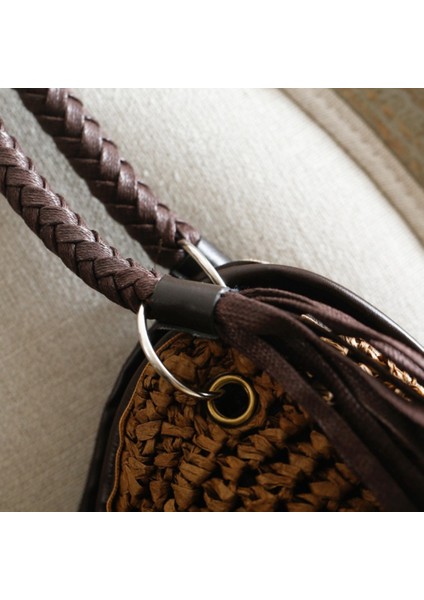 Kağıt Kadın Omuz Çantası Rahat Büyük Kapasiteli Rattan Bez Çantalar Hasır Dokuma Plaj Çanta Kadın Çantası (Yeşil) (Yurt Dışından) fiyatları