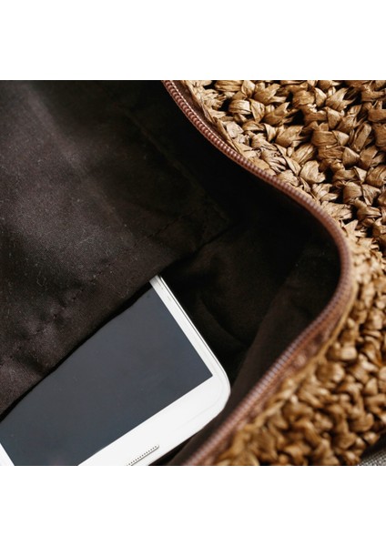 Kağıt Kadın Omuz Çantası Rahat Büyük Kapasiteli Rattan Bez Çantalar Hasır Dokuma Plaj Çanta Kadın Çantası (Yeşil) (Yurt Dışından) modelleri