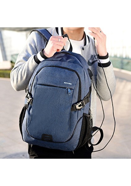 Kadın ve Erkek Okul Üniversite Öğrencileri Için USB Şarj Bağlantı Noktalı Dizüstü Bilgisayar Sırt Çantası 15,6 Inç'e Uygundur 1 (Yurt Dışından) modelleri