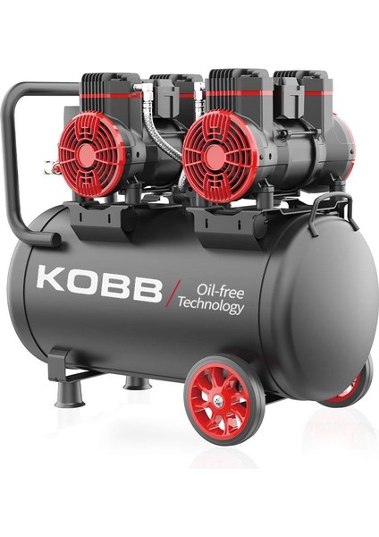 KBK50S2 4.0 Hp 50 Lt 8 Bar Çift Motorlu Yağsız Sessiz Taşınabilir Hava Kompresörü