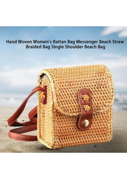 Yuvarlak Rattan Çanta El Dokuma Kadın Messenger'ın Plaj Hasır Omuz Tatil Paketi (Yurt Dışından)
