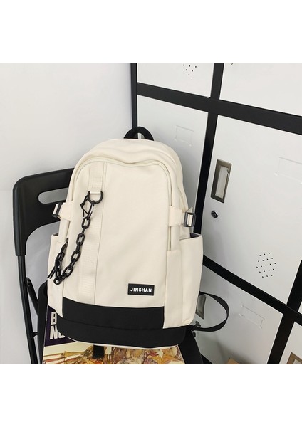 Öğrenci Okul Çantası Rahat Moda Renk Eşleştirme Sırt Çantası Büyük Kapasiteli Orman Trendi Sırt Çantası (Yurt Dışından)