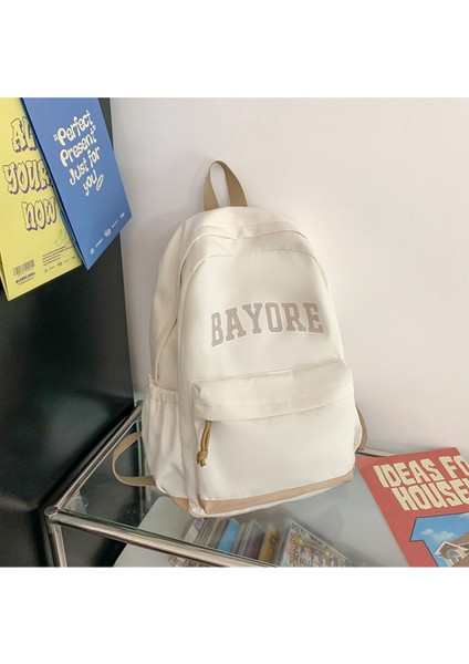 Niş Basit Mektup Orta Üniversite Öğrencisi Sırt Çantası Japon Kolej Tarzı Büyük Kapasiteli Sırt Çantası (Yurt Dışından)