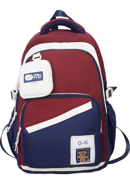 Çalışma Tarzı Okul Çantası Erkek Büyük Kapasiteli Ortaokul Öğrencisi Sırt Çantası Moda Serin Üniversite Öğrencisi Çift Sırt Çantası (Yurt Dışından)