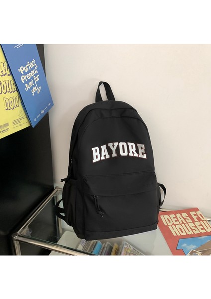 Niş Basit Mektup Orta Üniversite Öğrencisi Sırt Çantası Japon Kolej Tarzı Büyük Kapasiteli Sırt Çantası (Yurt Dışından)