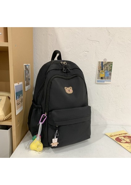 Küçük Taze Düz Renk Okul Çantası Kadın Ortaokul Öğrencisi Kampüs Sırt Çantası Seyahat Sırt Çantası (Yurt Dışından)