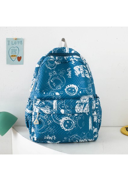 Trendy Graffiti Büyük Kapasiteli Sırt Çantası Büyük Kapasiteli Seyahat Çantası Öğrenci Sınıfı Bilgisayar Çantası (Yurt Dışından)