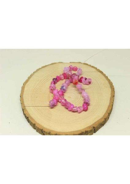 Bileklik Boy Akik Tımbıl Taşlar 8-10MM Aralığı Yarım Dizi (24205) (18CM Uzunluğundadır)