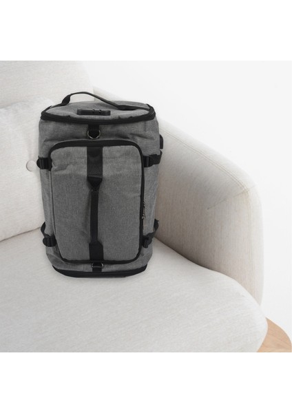 Anti Hırsızlık USB Büyük Kapasiteli Seyahat Sırt Çantası Spor Çantası Eğitim Spor Spor Salonu Kadın Erkek El Bagajı ile Ayakkabı Gri (Yurt Dışından) fiyatları