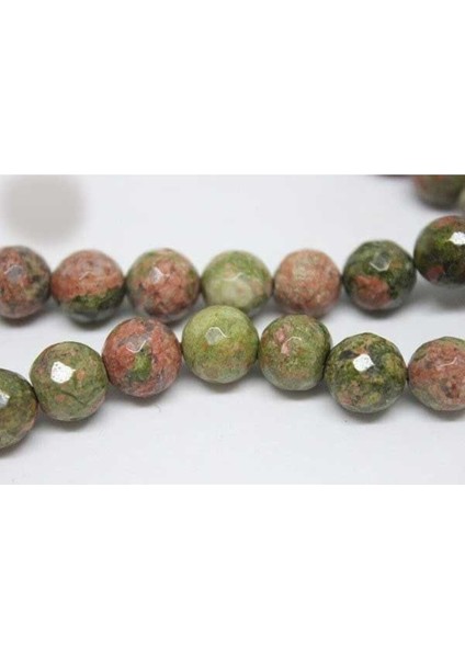 Bileklik Boy Unakit Taşı Yarım Dizi Faset Kesim 10MM (18CM Uzunluğundadır)