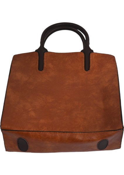 Bayan Deri Çanta Büyük Kapasiteli Retro Vintage El Üstten Saplı Çanta Katı Tote Kesesi Omuz (Kahverengi) (Yurt Dışından) fırsatları