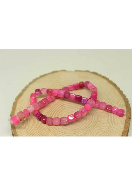 Çeyrek Dizi (9cm Uzunluğundadır!) Akik Taşı Küp Şekilli 7-8mm Aralığı Çeyrek Dizi (24230)