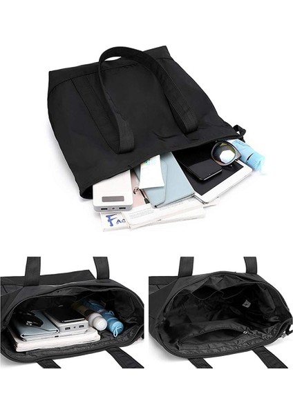 Kadın Fermuarlı Bez Çantalar Büyük Üst Kolu Satchel Çanta Günlük Seyahat Çalışma Alışveriş Için Su Geçirmez Naylon Çanta (Yurt Dışından) fırsatları