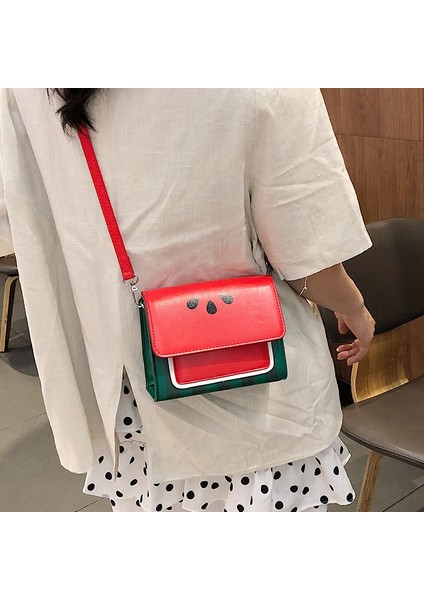 Küçük Taze Moda Karpuz Messenger Çanta Sevimli Geniş Omuz (Yurt Dışından) fiyatları