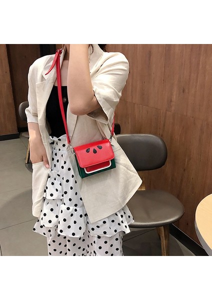 Küçük Taze Moda Karpuz Messenger Çanta Sevimli Geniş Omuz (Yurt Dışından) modelleri