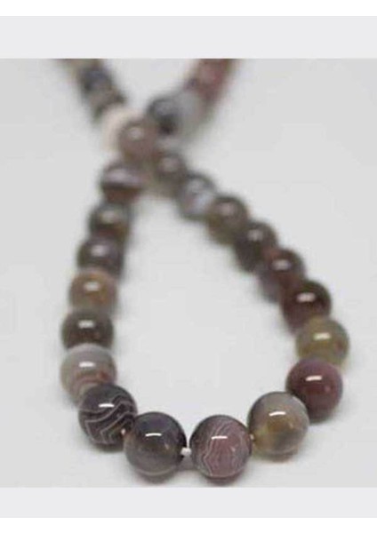 Çeyrek Dizi (9cm Uzunluğundadır!) Botswana Akik Taşı Çeyrek Dizi 8mm