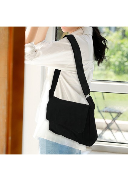 Kanvas Omuz Çantaları Kadın Kız Tote Çanta Casual Kadın Haberci Çanta Siyah (Yurt Dışından) modelleri