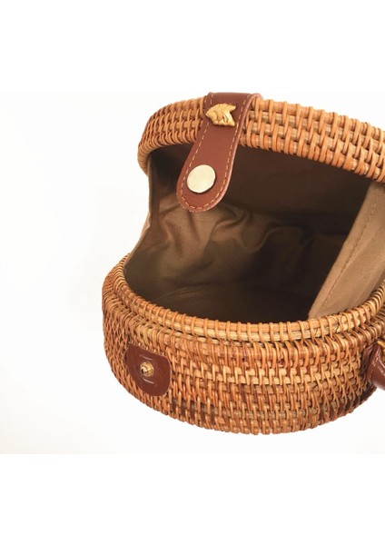 Rattan Dokuma Omuz Çantası Şakayık Çiçek Bohem Plaj Yuvarlak Saman El Çantaları Çanta Kadın Messenger Crossbody Çanta (Yurt Dışından) fırsatları