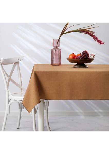 Home Bianca Keten Polyester Masa Örtüsü 160X250-KAHVERENGI