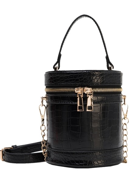 Popüler Kadın Çanta Moda Vahşi Cep Telefonu Kovası Trend Siyah (Yurt Dışından)