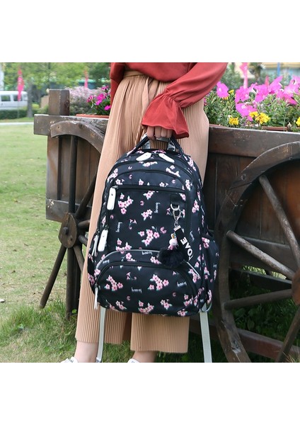 Büyük Okul Çantası Sevimli Öğrenci Sırt Çantası Baskılı Su Geçirmez Birincil Kitap Çantaları Genç Kızlar Çocuklar Için Siyah (Yurt Dışından) fiyatları