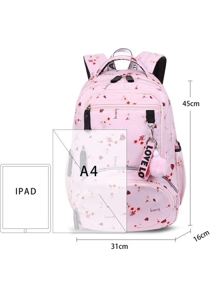 Büyük Okul Çantası Sevimli Öğrenci Sırt Çantası Baskılı Su Geçirmez Birincil Kitap Çantaları Genç Kızlar Çocuklar Için Siyah (Yurt Dışından) modelleri