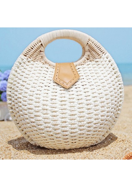 Moda Kabuk Çanta Saman Rattan Dokuma Çanta Plaj Tatil Eğlence Kadın Kadın Çanta ve Çantalar El (Yurt Dışından) modelleri