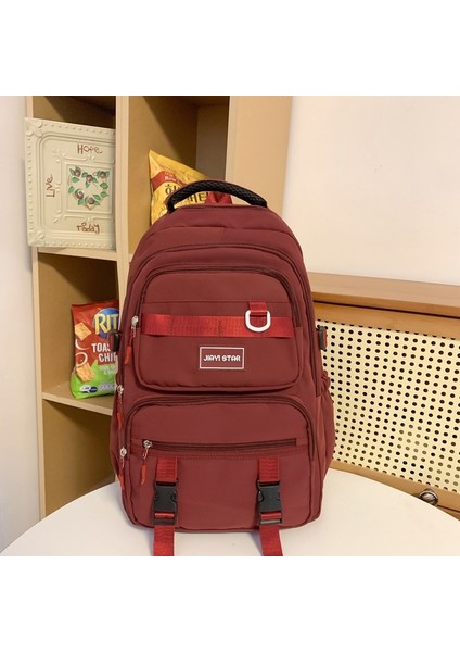 Ilkokul Ortaokul ve Lise Öğrencileri Için Kanvas Geniş Kapasiteli Sade ve Güzel Görünümlü Sırt Çantası (Yurt Dışından)