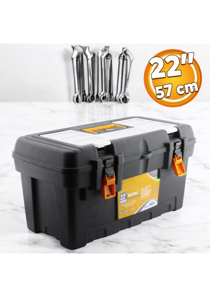 Bölmeli Taşınabilir Kulplu Takım Çantası Alet Çanta 57 cm Plastik Açma Kapatmalı 22'' Inç Organizer