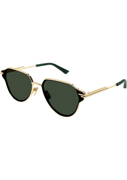 BV1271S 003 Altın Yeşil Geometrik Unisex Güneş Gözlüğü 63-16