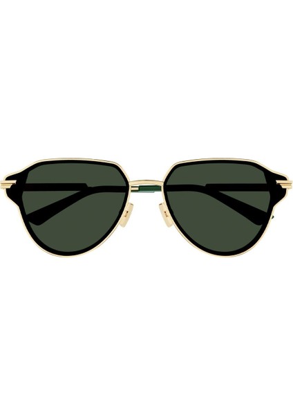 BV1271S 003 Altın Yeşil Geometrik Unisex Güneş Gözlüğü 63-16 fiyatları