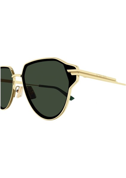 BV1271S 003 Altın Yeşil Geometrik Unisex Güneş Gözlüğü 63-16 modelleri