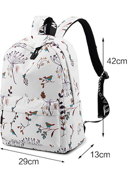 Rahat Su Geçirmez Kadın Sırt Çantası Çiçek Baskı Kız Koleji Dizüstü Sırt Çantaları Bayan Seyahat Pembe (Yurt Dışından) fiyatları